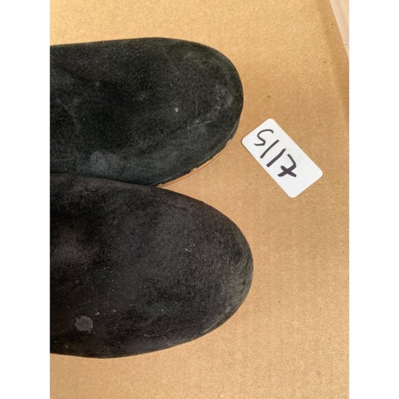 UGG Womens Abbie 5772 Black Suede Clogs Wooden Heel Size 8 Mule Slip on heel - Picture 9 of 16